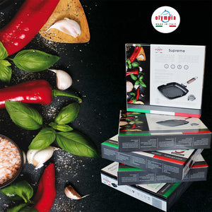 Olympia Supreme Die-Cast Aluminium Nonstick Grill Pan in a Gift Box, 10.2 x 10.2-Inches