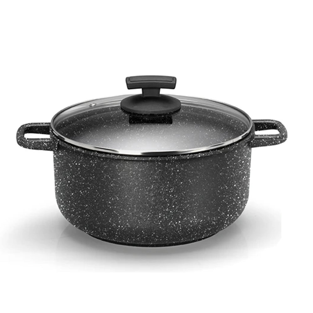 Olympia Hard Cook Die-Cast Aluminium Nonstick Casserole With Lid, 7.8-Inches