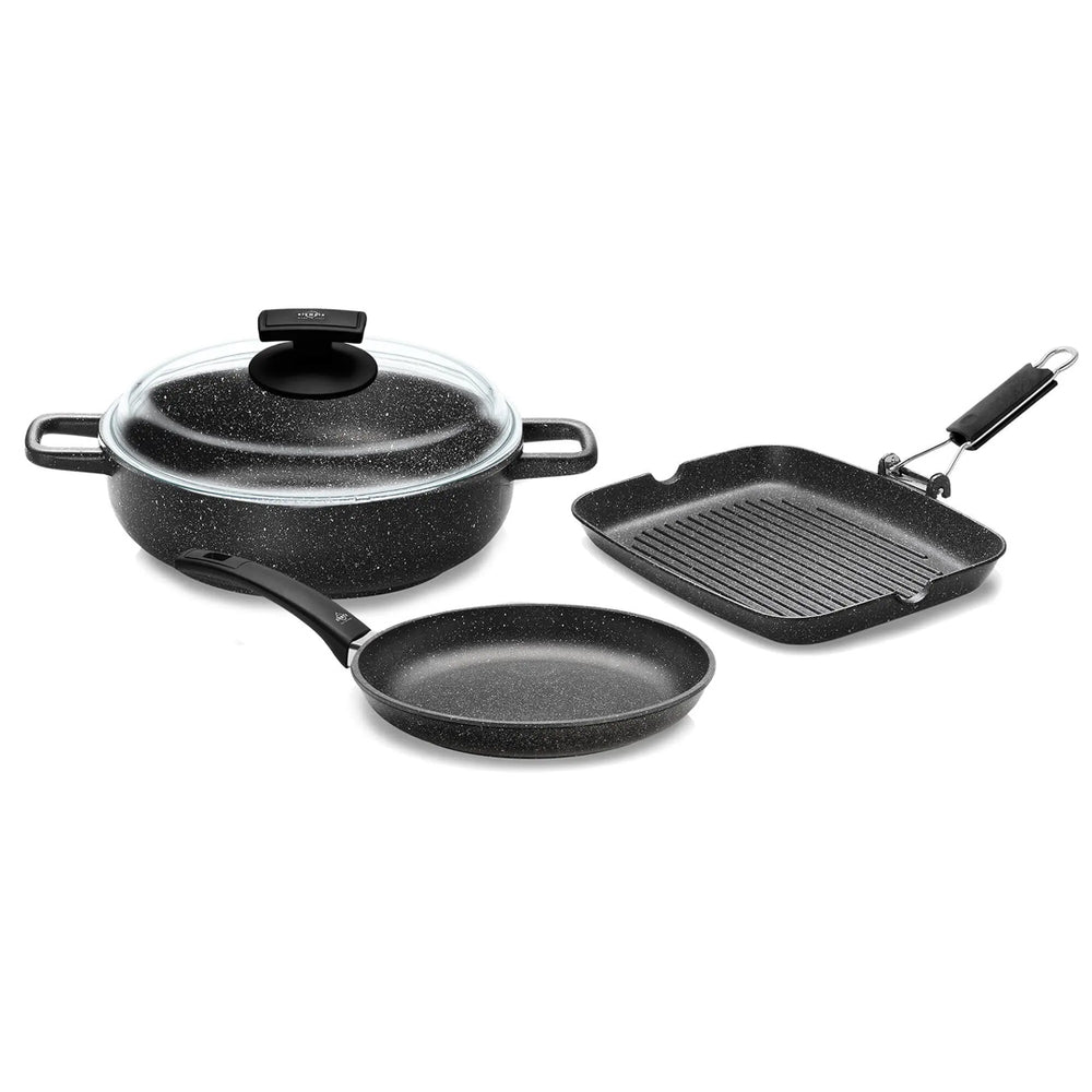 Olympia Hard Cook Die-Cast Aluminium Nonstick 4-Piece Cookware Set