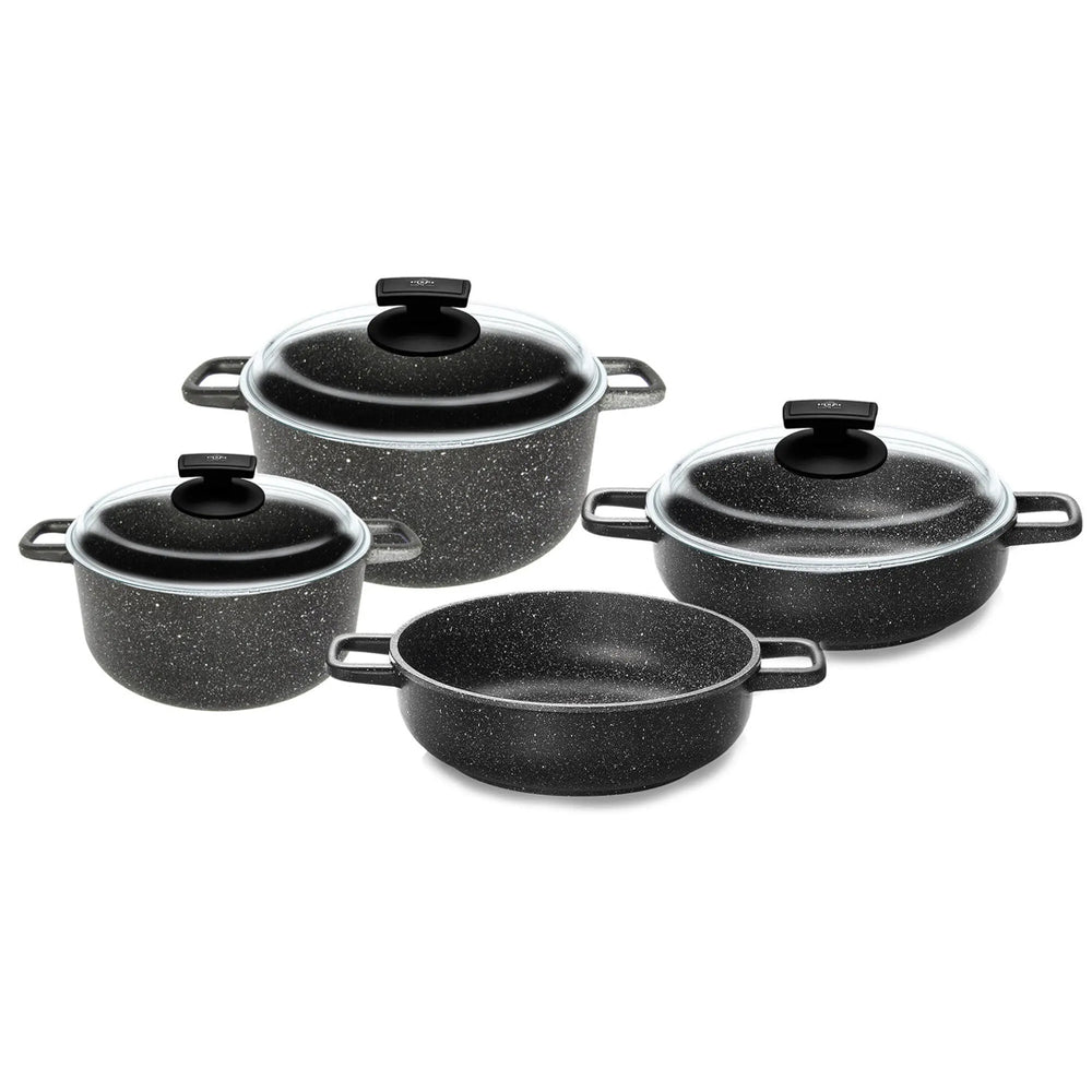 Olympia Hard Cook Die-Cast Aluminium Nonstick Deep Pan with Lid, 11-Inches