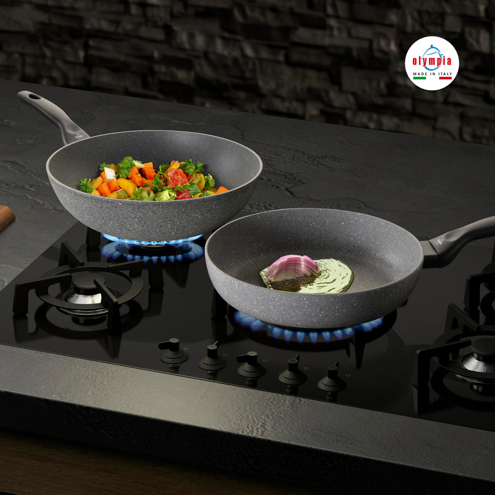 Olympia Rocker Aluminium Nonstick Frying Pan, 12.6-Inches