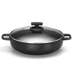 Olympia Supreme Die-Cast Aluminium Nonstick Deep Pan With Lid, 7.8-Inches