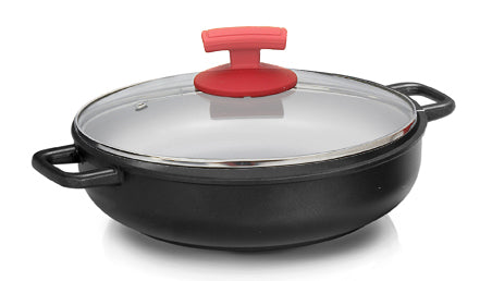 
            
                Load image into Gallery viewer, Olympia Love Die-Cast Aluminum Nonstick Deep Pan With Lid, 9.4-Inches
            
        