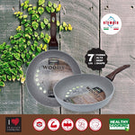 Olympia Woody Aluminium Nonstick Casserole With Two Handles, 7.8-Inches