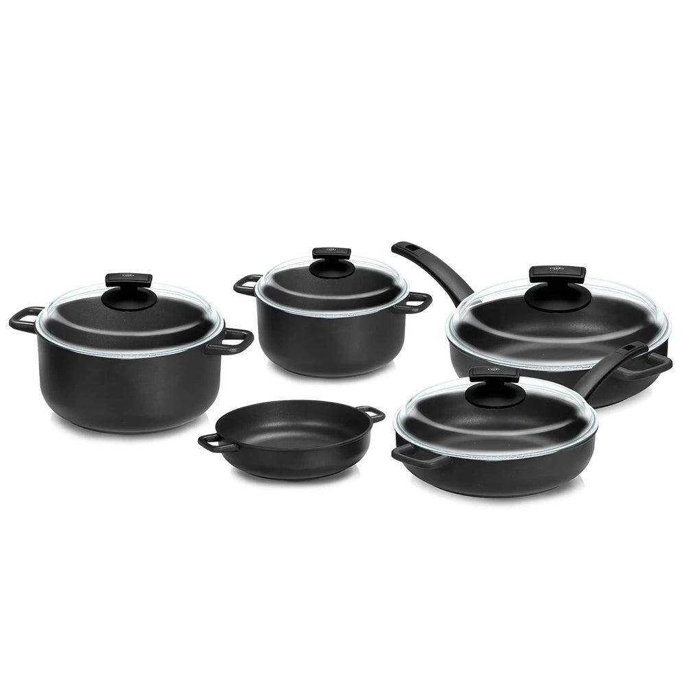 
            
                Load image into Gallery viewer, Olympia Supreme Die-Cast Aluminium Nonstick 9-Piece Cookware Set
            
        