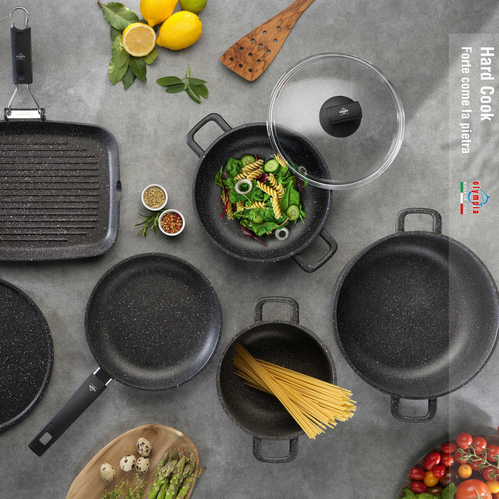 Olympia Hard Cook Die-Cast Aluminium Nonstick 18-Piece Cookware Set
