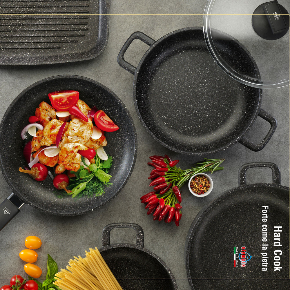 Olympia Hard Cook Die-Cast Aluminium Nonstick 9-Piece Cookware Set